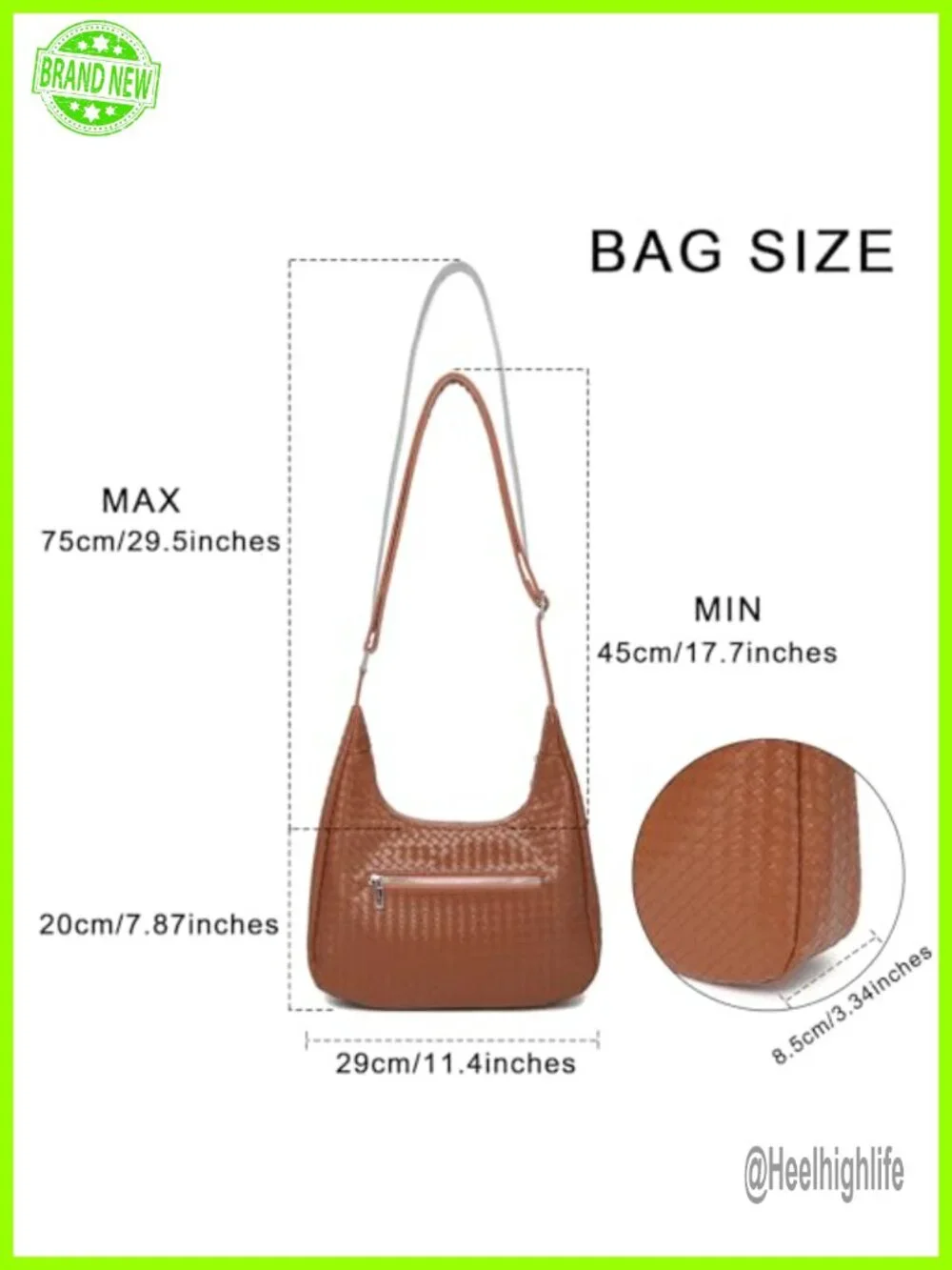 Woven Hobo Crossbody Shoulder Bag Vegan Leather Handbag Tote Purse
